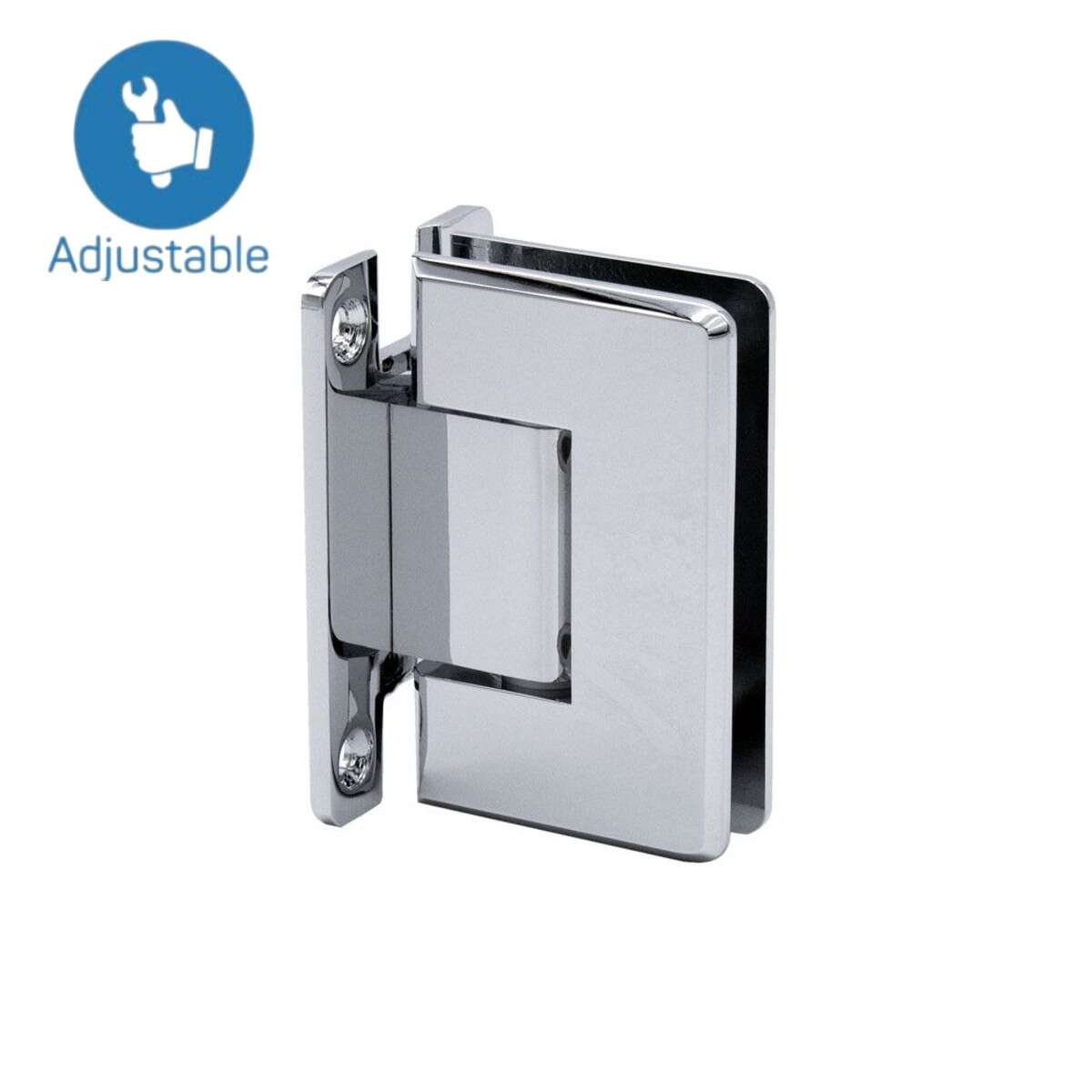 Wall to Glass "H" Back Plate Adjustable Hinge- Beveled