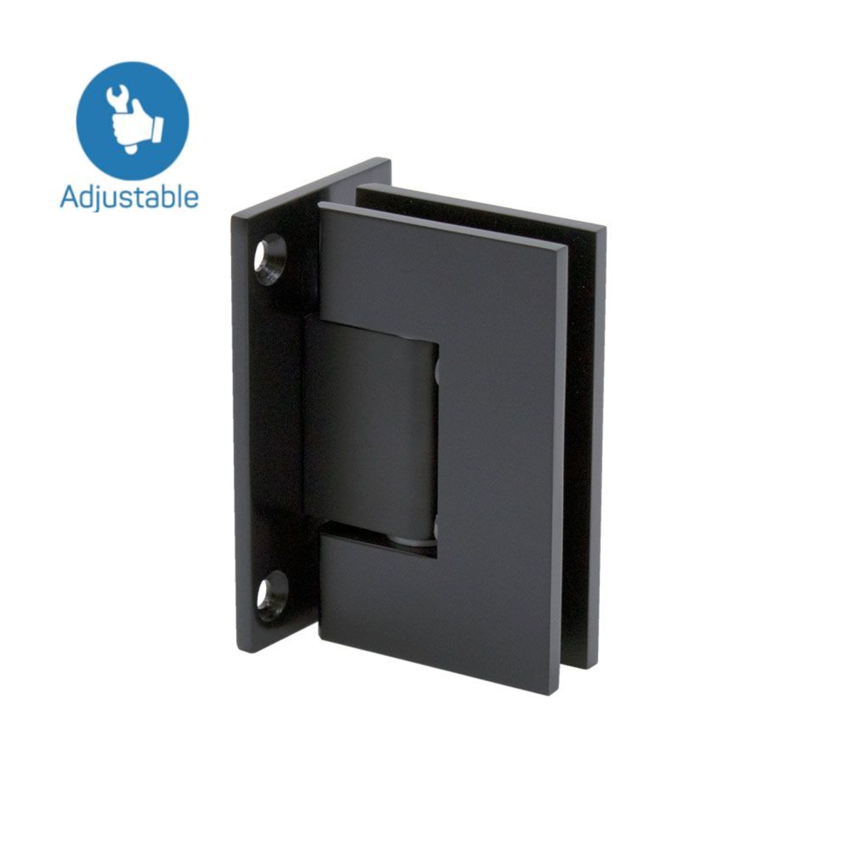 Heavy Duty Wall to Glass Full Back Plate Adjustable Hinge