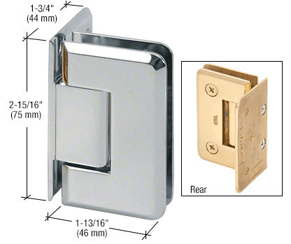 Polished Chrome Trianon 044 Series Wall Mount Offset Back Plate Hinge