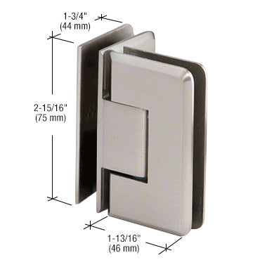 Brushed Nickel Trianon 092 Series 90 Degree Glass-to-Glass Hinge