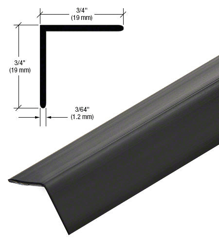 Matte Black PVC 3/4" x 3/4" 90 Degree Angle with Pre-Applied Tape - 95"