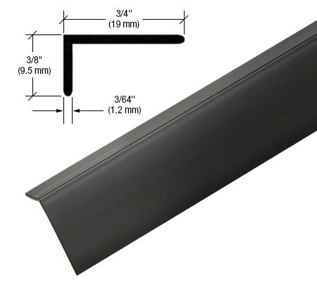 Matte Black PVC 3/4" x 3/8" L Angle with Pre-Applied Tape - 95"