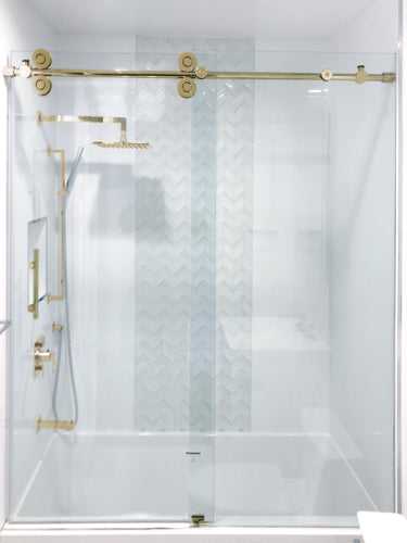 FHC Clearwater Series Sliding Shower Door System For 3/8" Or 1/2" Glass