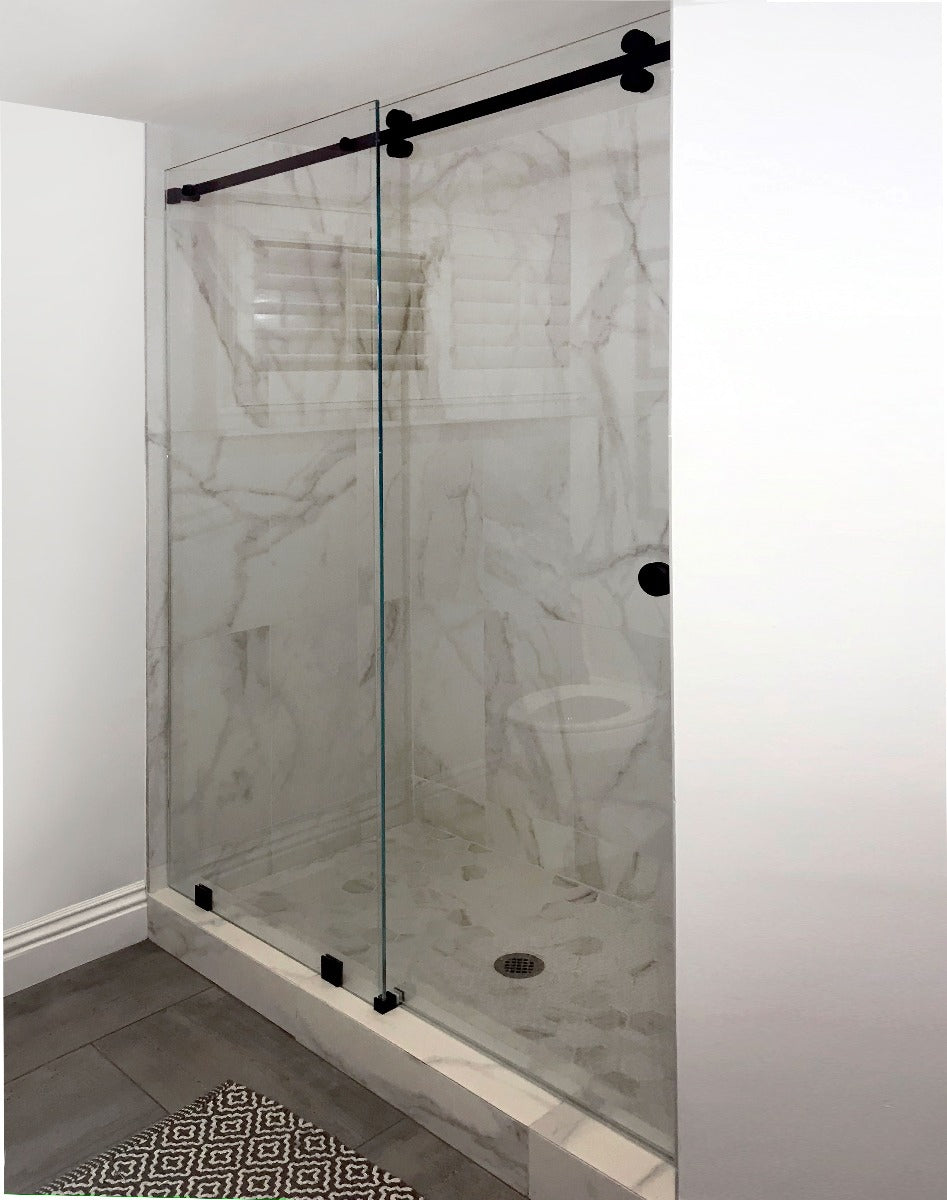 FHC Grande Series Denali 180 Deg Sliding Shower Door Kit For 1/2" Glass