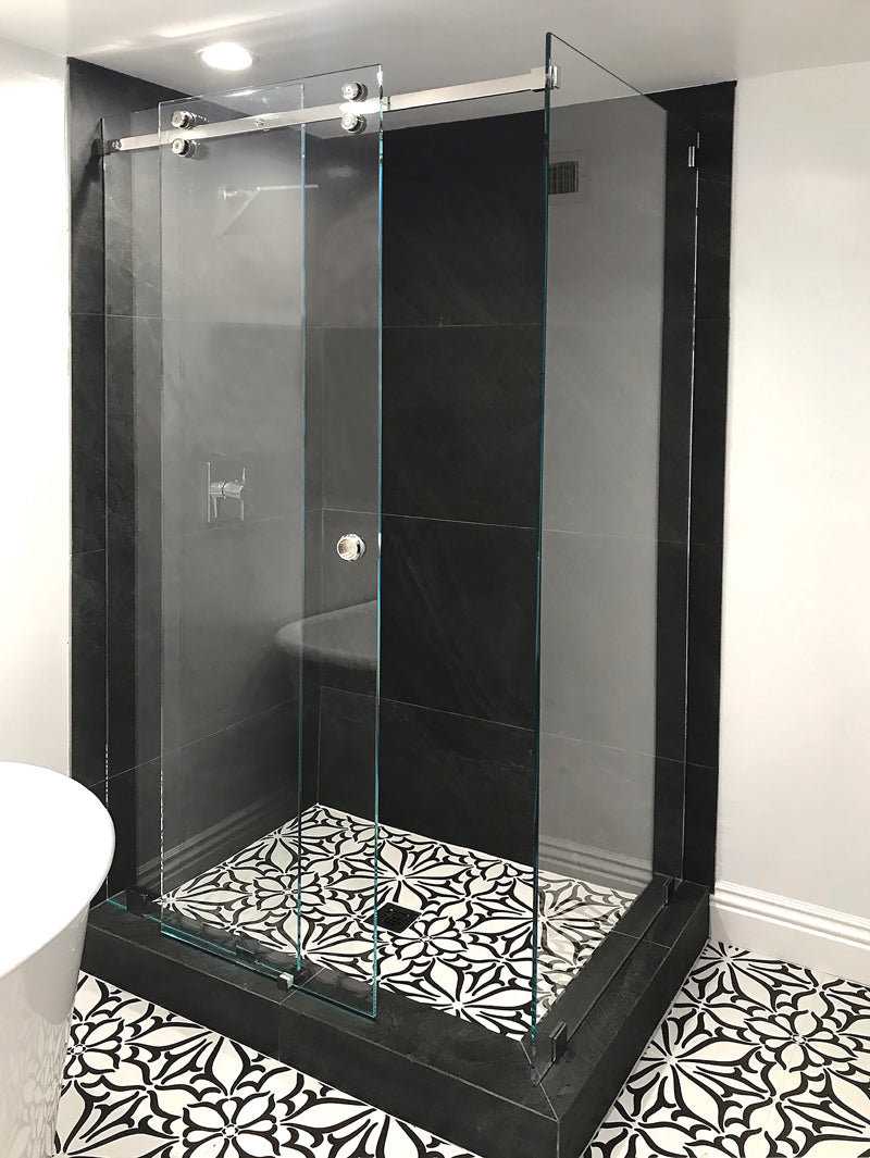 FHC Grande Series Denali 180 Deg Sliding Shower Door Kit For 1/2" Glass